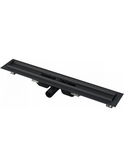 Alcaplast Low - Zuhanyfolyóka fekete-matt 550mm, vízszintes