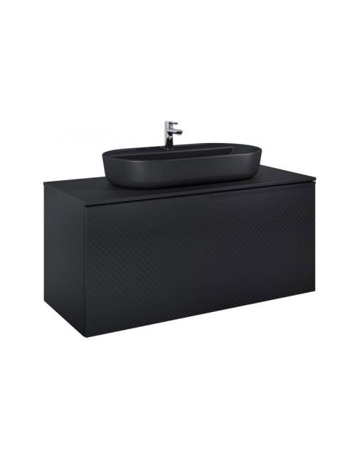 Arezzo design Malibu matt fekete alsószekrény 1+1 fiók, 120