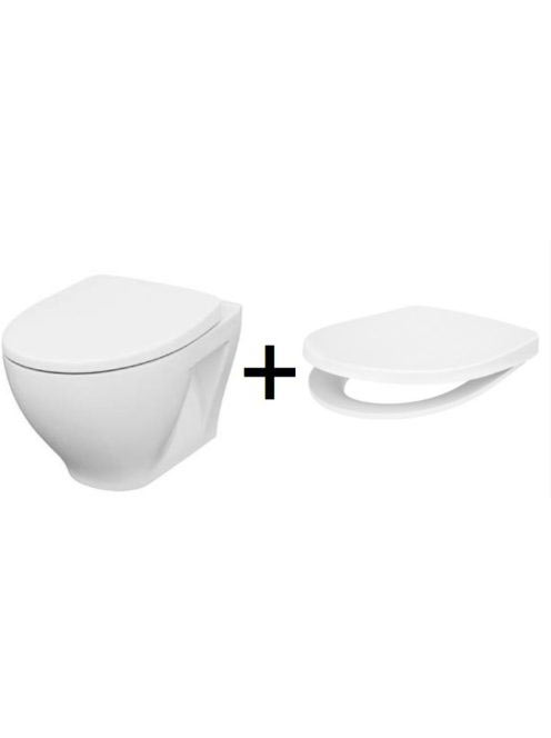 Cersanit Moduo perem nélküli fali WC, ülőkével K701-262 - Fü