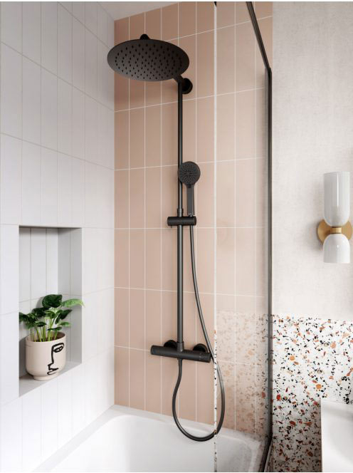 Ferro Trevi Black fekete zuhanyrendszer termosztátos csaptel