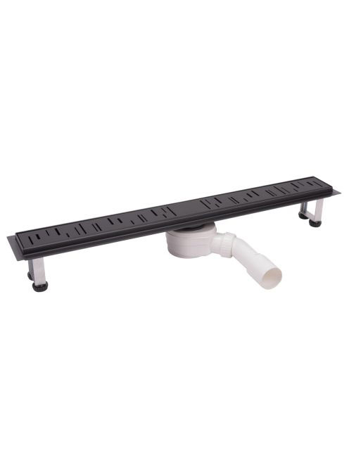 Ferro Ora zuhanyfolyóka polírozott ráccsal 70 cm, matt feket