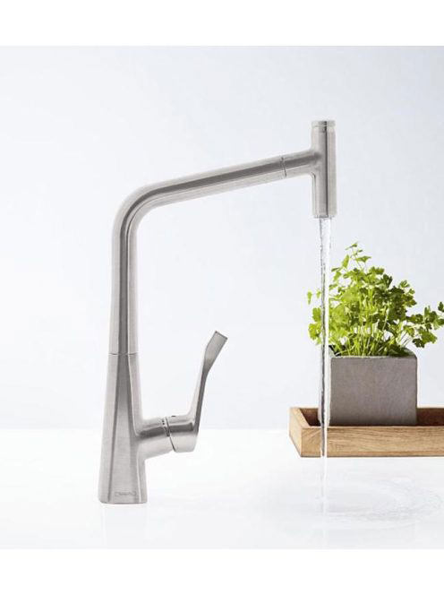 Hansgrohe Metris Select rozsdamentes acél hatású konyhai csa