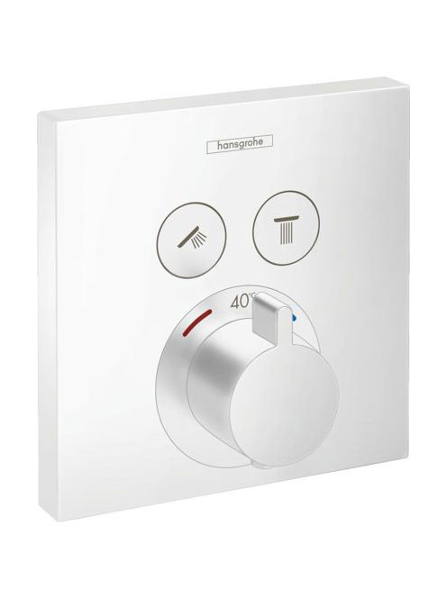 Hansgrohe ShowerSelect 2 fogyasztós matt fehér termosztát fa