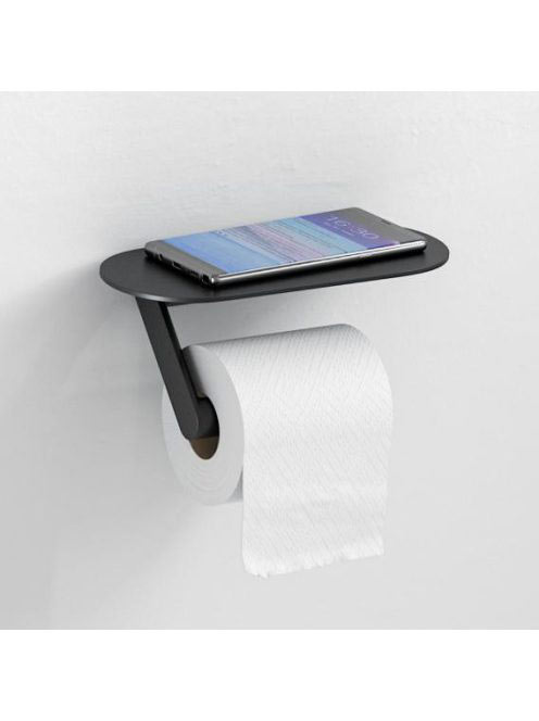 Hansgrohe WallStoris WC papír tartó, polccal matt fekete 279