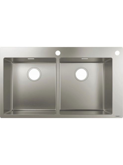 Hansgrohe S71 kétmedencés beépíthető mosogató 2 furattal, le