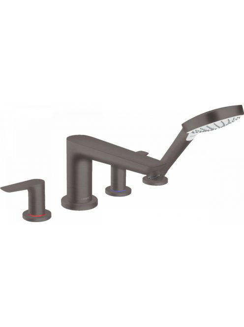Hansgrohe Talis E 4-lyukú szálcsiszolt fekete/króm kádcsapte