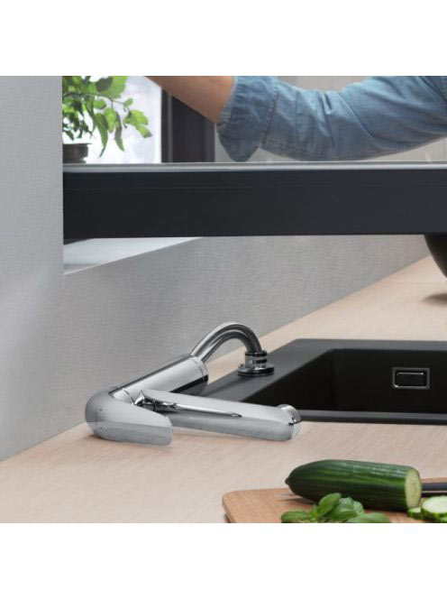 Hansgrohe Focus M42 króm konyhai csaptelep 160, ablak előtti