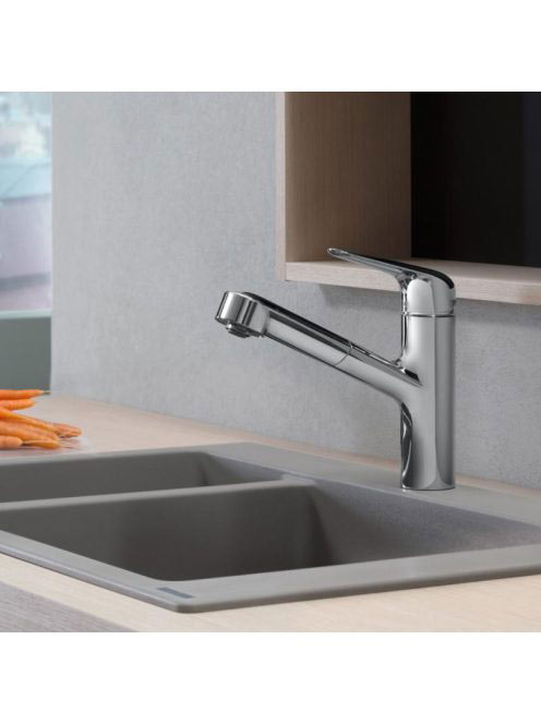 Hansgrohe Focus M42 króm konyhai csaptelep, kihúzható kifoly