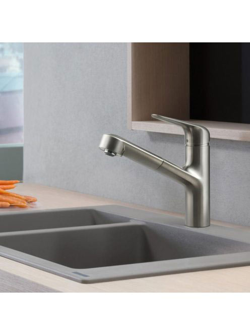 Hansgrohe Focus M42 rozsdamentes acél hatású konyhai csaptel