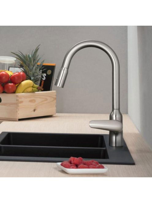 Hansgrohe Focus M42 rozsdamentes acél hatású konyhai csaptel