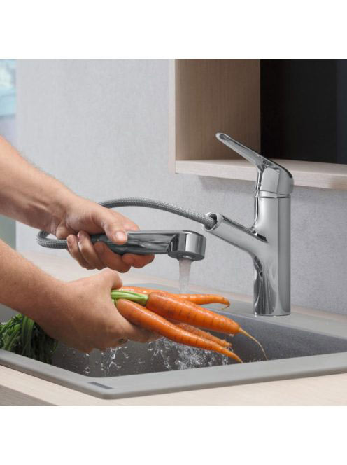 Hansgrohe Focus M42 króm konyhai csaptelep, kihúzható kifoly