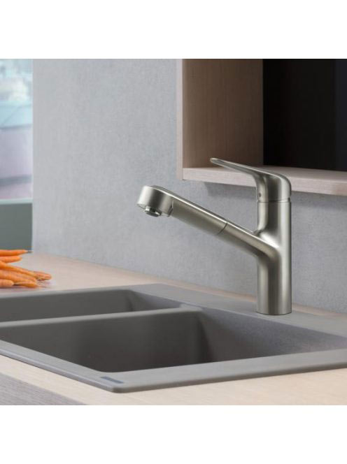 Hansgrohe Focus M42 rozsdamentes acél hatású konyhai csaptel