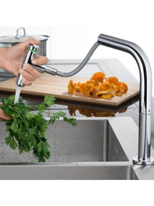 Hansgrohe Metris Select M71 2-lyukú króm konyhai csaptelep,