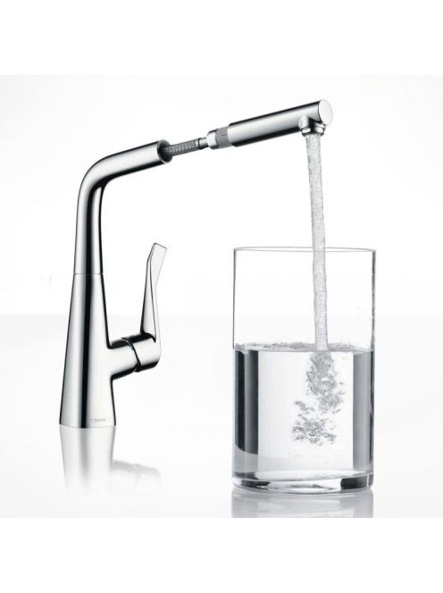 Hansgrohe Metris M71 króm konyhai csaptelep 320, kihúzható k