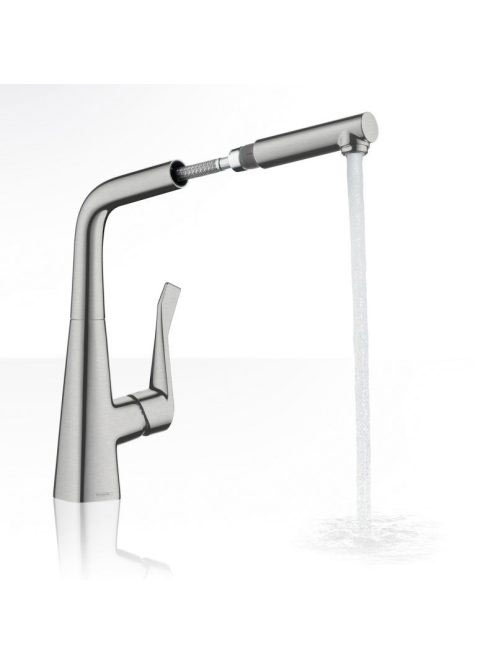 Hansgrohe Metris M71 rozsdamentes acél hatású konyhai csapte