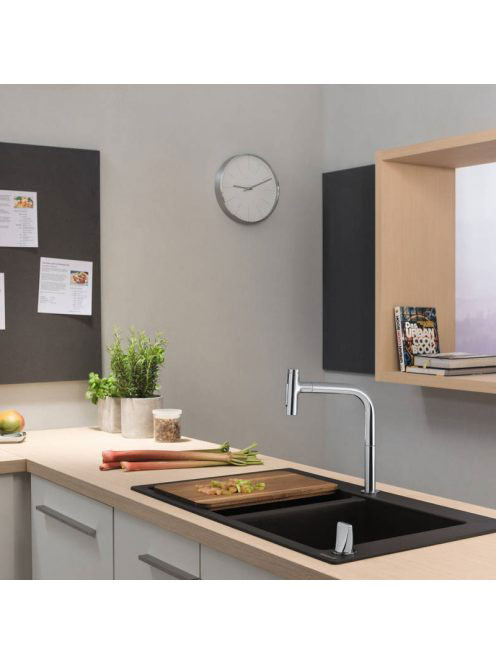 Hansgrohe Metris Select M71 2-lyukú króm konyhai csaptelep,