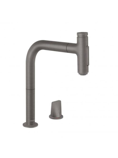 Hansgrohe Metris Select M71 2-lyukú szálcsiszolt fekete/króm