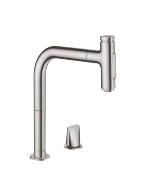 Hansgrohe Metris Select M71 2-lyukú rozsdamentes acél hatású