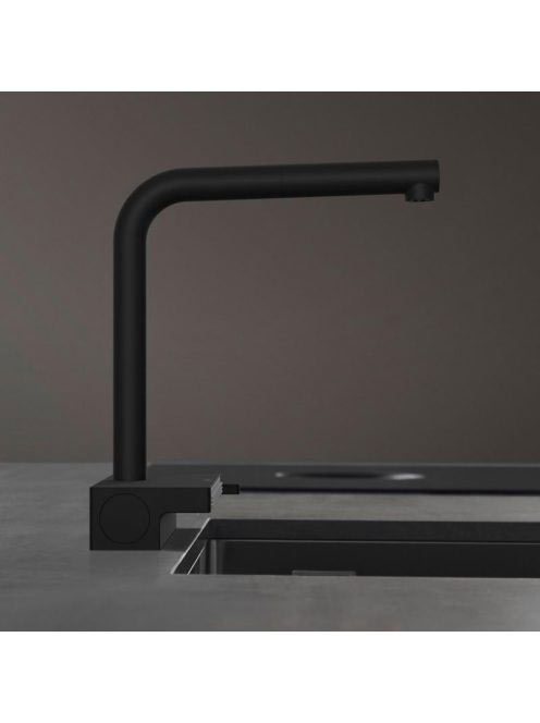 Hansgrohe Aquno Select M81 matt fekete konyhai csaptelep kih