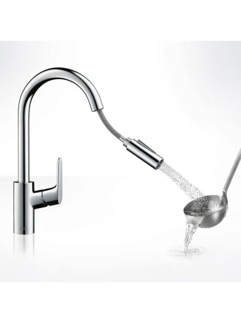 Hansgrohe Focus M41 króm konyhai csaptelep 240, kihúzható zu