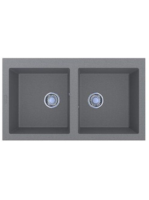LUNART Charlotte kétmedencés gránit mosogató, Grey 599912300