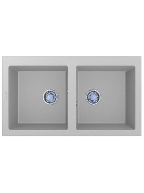 LUNART Charlotte kétmedencés gránit mosogató, Pearl White 59