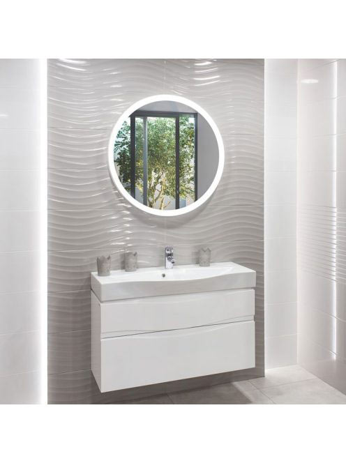 LunArt Simple meleg fehér fényű (3000K), kerek LED tükör 80