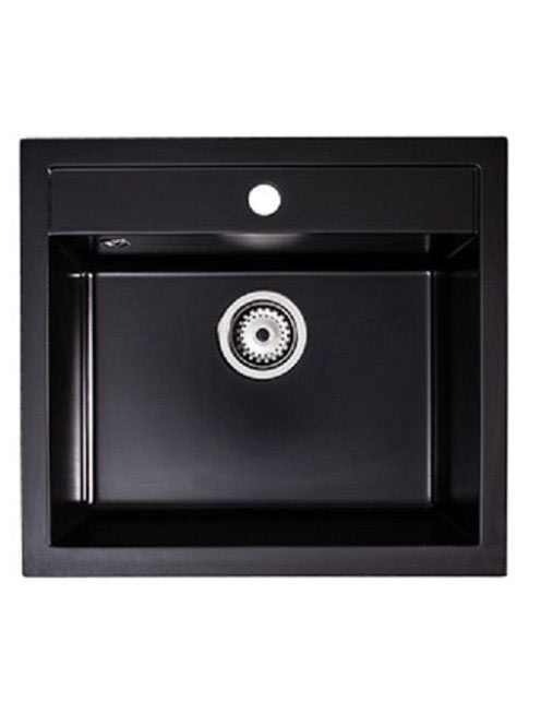 LunArt Basic Cuki egymedencés gránit mosogató 56x51 cm, csap