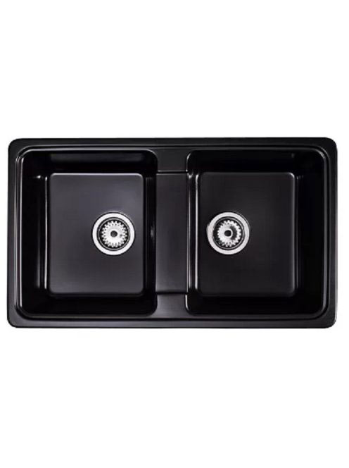 LunArt Basic Nolen kétmedencés gránit mosogató 79,5x46 cm, c