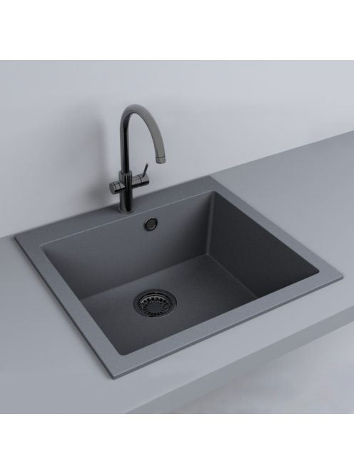 LUNART Noba 560 egymedencés gránit mosogató, Grey 5999861632