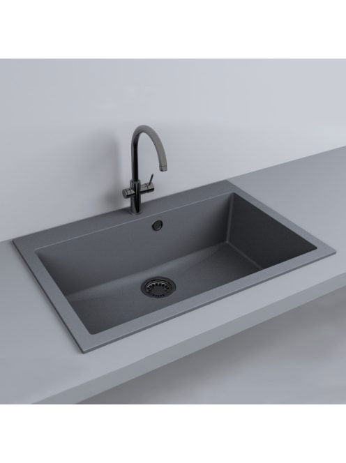 LUNART Noba 760 egymedencés gránit mosogató, Grey 5999861632