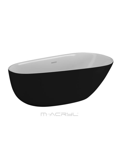M-Acryl Belle akril kád matt fekete előlappal 170x85, kádláb