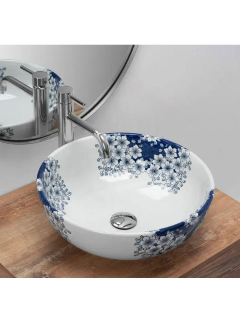 Rea Fiori pultra tehető kerámia mosdó 41 cm, mintás REA-U652