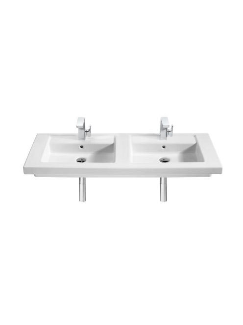 Roca Prisma dupla porcelán mosdó 120x45 túlfolyóval fehér A3