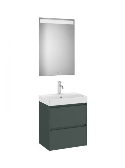 Roca Ona Pack 2 fiókos mosdószekrény mosdóval 55x36 tükör LE