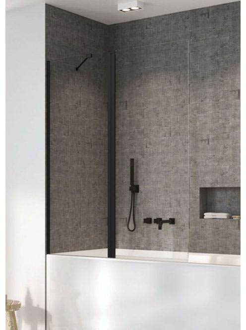 Radaway Nes Black PND II balos kádparaván 130x150 átlátszó ü