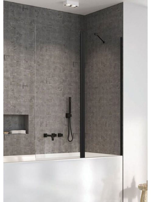 Radaway Nes Black PND II jobbos kádparaván 130x150 átlátszó