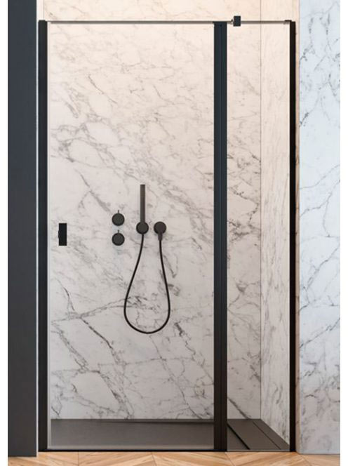 Radaway Nes Black DWJ II jobbos zuhanyajtó 100x200 átlátszó