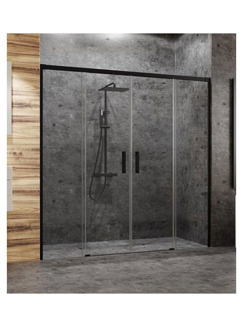 RADAWAY Idea Black DWD 140 zuhanyajtó, átlátszó üveggel, fek