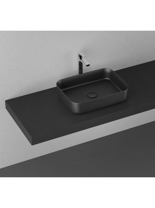 Sapho Infinity Rectangle kerámiamosdó 50x36 cm, fekete 10NF6
