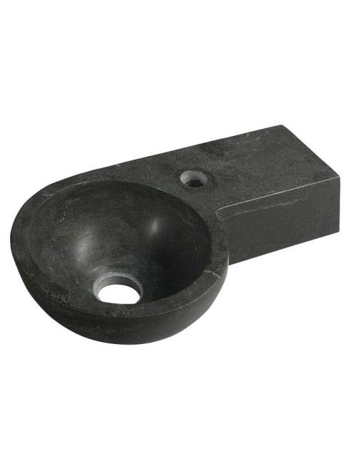 Sapho Blok kőmosdó 40x23cm, fekete antracit 2401-32 - Fürdős