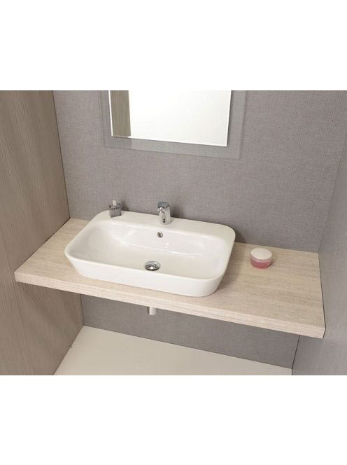 Sapho Savana beépíthető kerámia mosdó 65x45 cm, fehér 3065 -