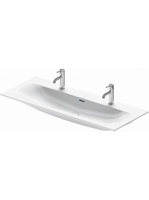 Duravit Viu fehér kerámia mosdó 123x49 cm, 2 csaplyukkal, Wo