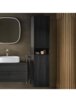 Duravit Zencha magas szekrény 176x40 cm, balos, fekete tölgy
