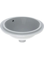 Geberit VariForm alulról beépíthető kerek mosdó 39 cm, túlfo