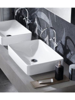 Geberit VariForm pultra ültethető mosdó, szögletes, túlfolyó