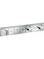 Hansgrohe RainSelect króm zuhanycsaptelep 3 fogyasztóhoz, fa
