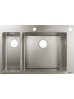 Hansgrohe S71 kétmedencés beépíthető mosogató 75,5x50 cm, le