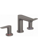 Hansgrohe Talis E szálcsiszolt fekete/króm 3-lyukú mosdócsap