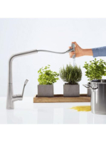 Hansgrohe Metris Select M71 rozsdamentes acél konyhai csapte